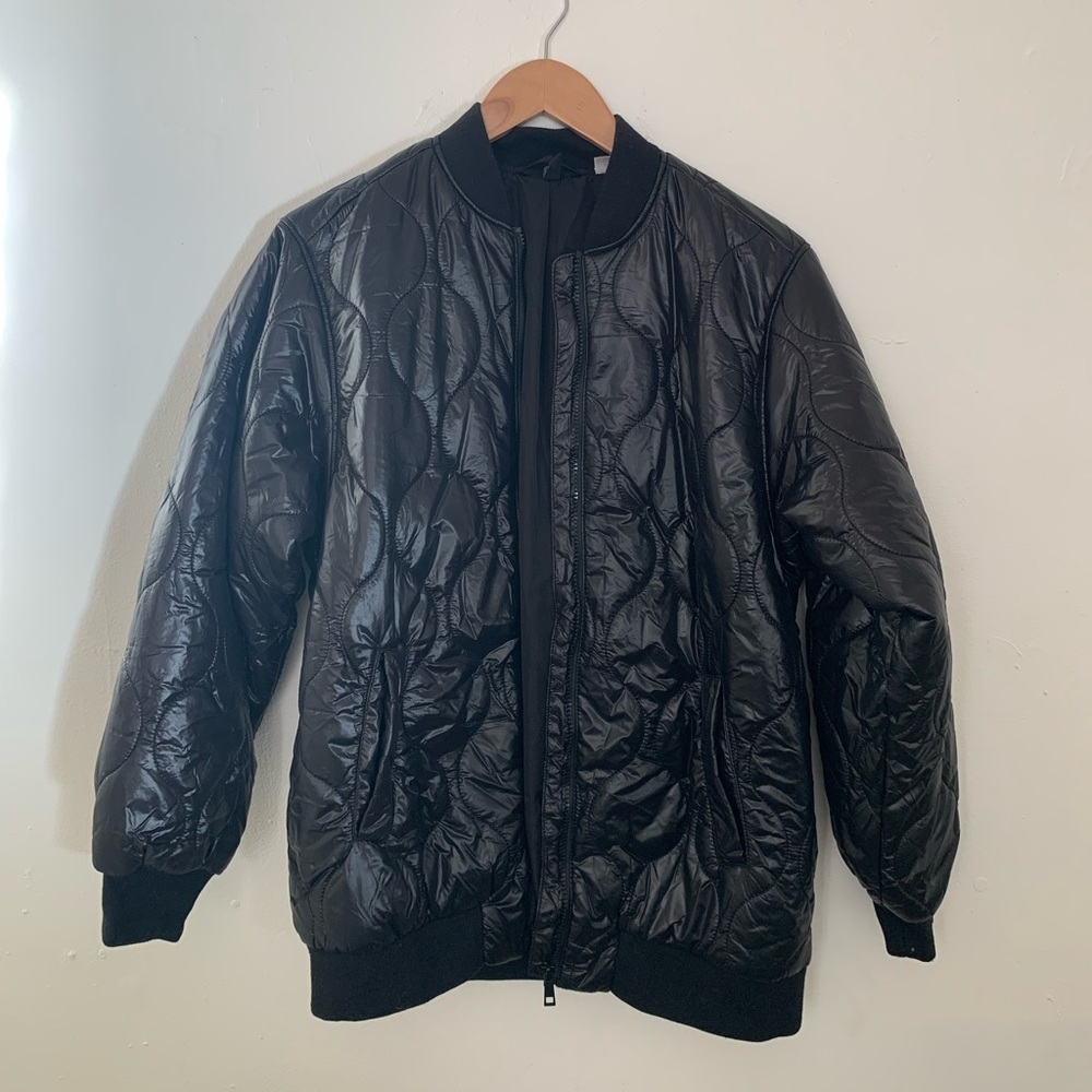 H&M Pleather Puffer Coat
